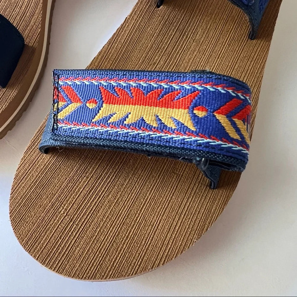 TOMS Navy Ray Patterned Velcro Sandals size US 1 - Picture 8 of 9